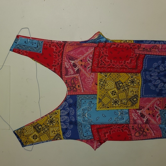 Size 3X Madrag stretchy Bandana cat suit great fit and stretch vibrant look - Picture 4 of 10